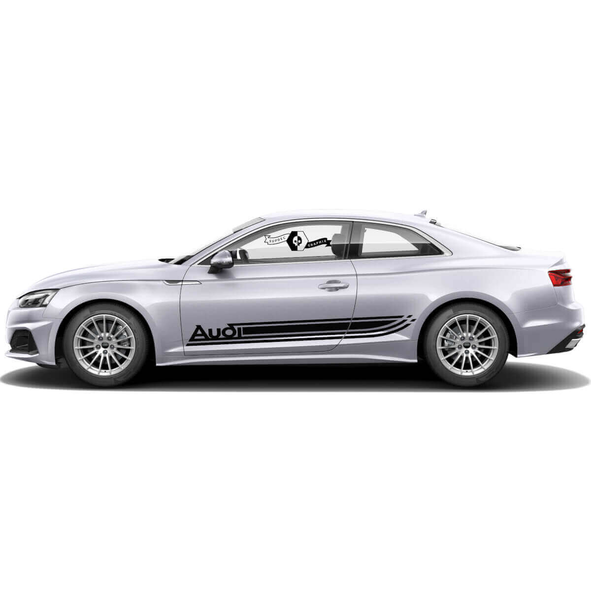 Branded Side Stripes Vinyl Decal Set for for Audi A5