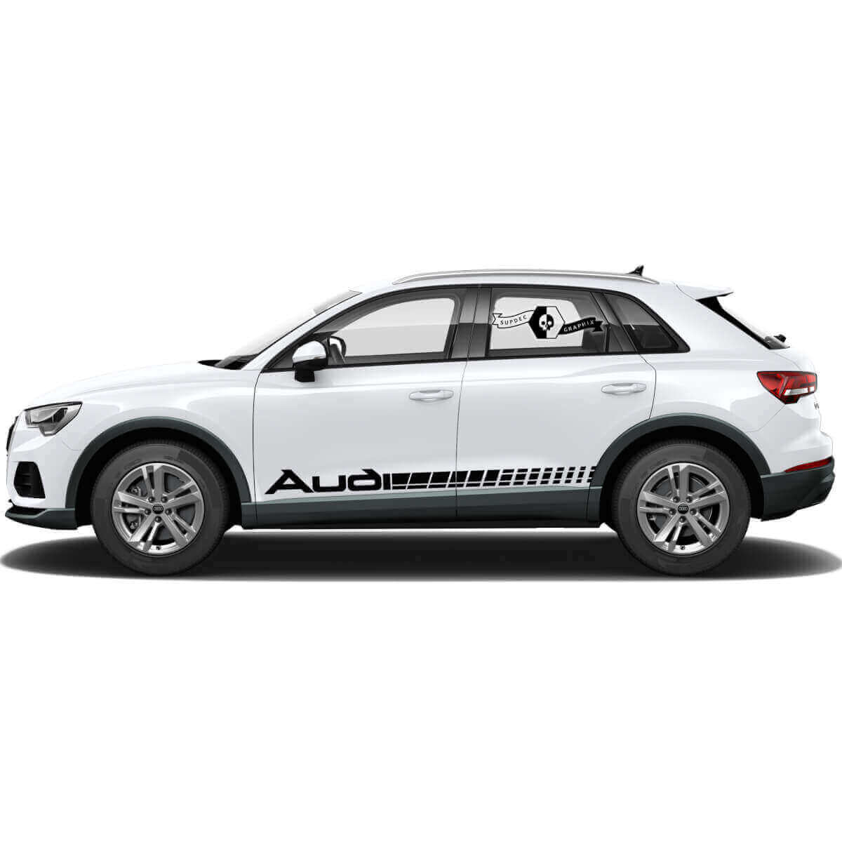 Branded Strobe Side Stripes Vinyl Decal Set for for Audi Q3