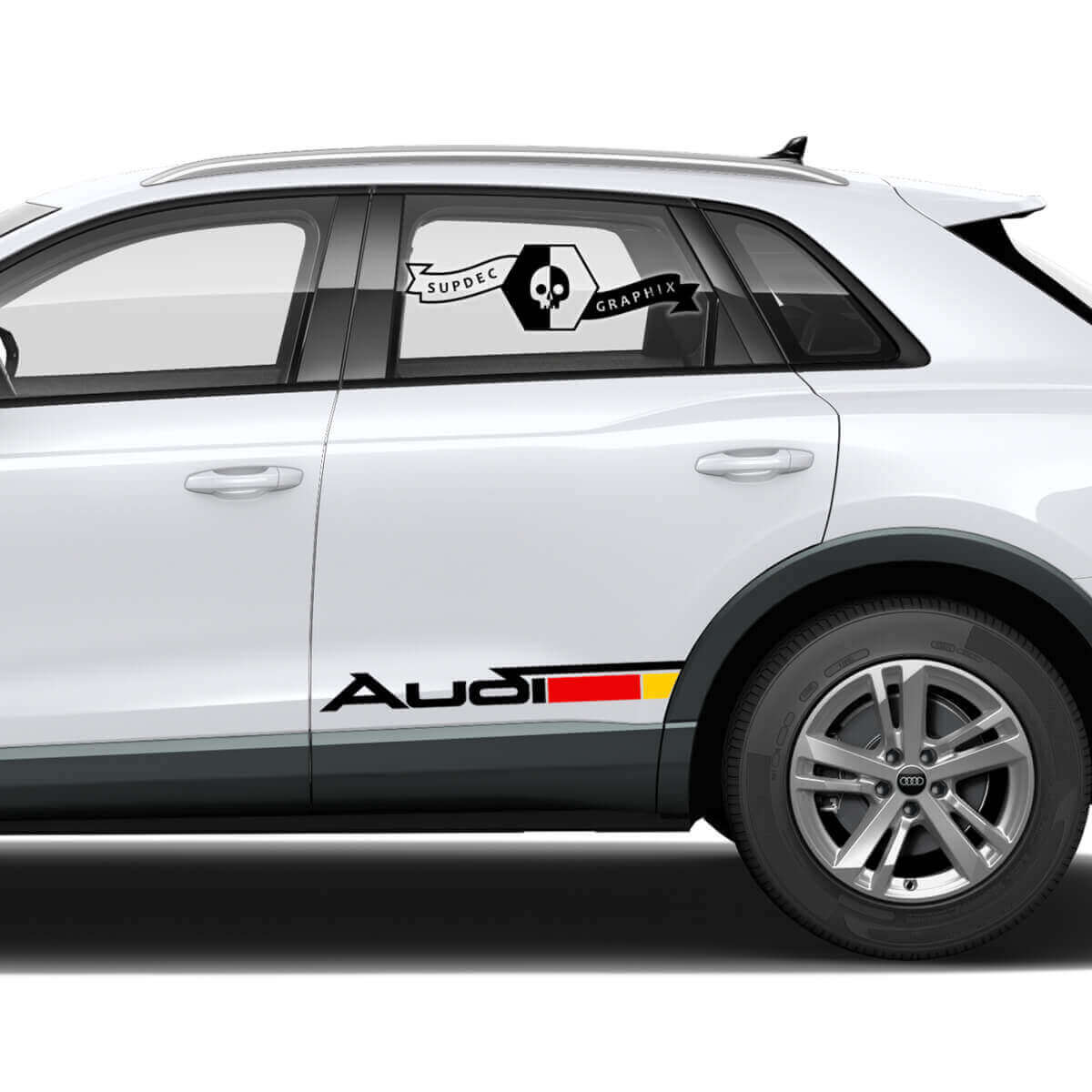 German Flag Style Side Door Vinyl Decal Set for for Audi Q3
