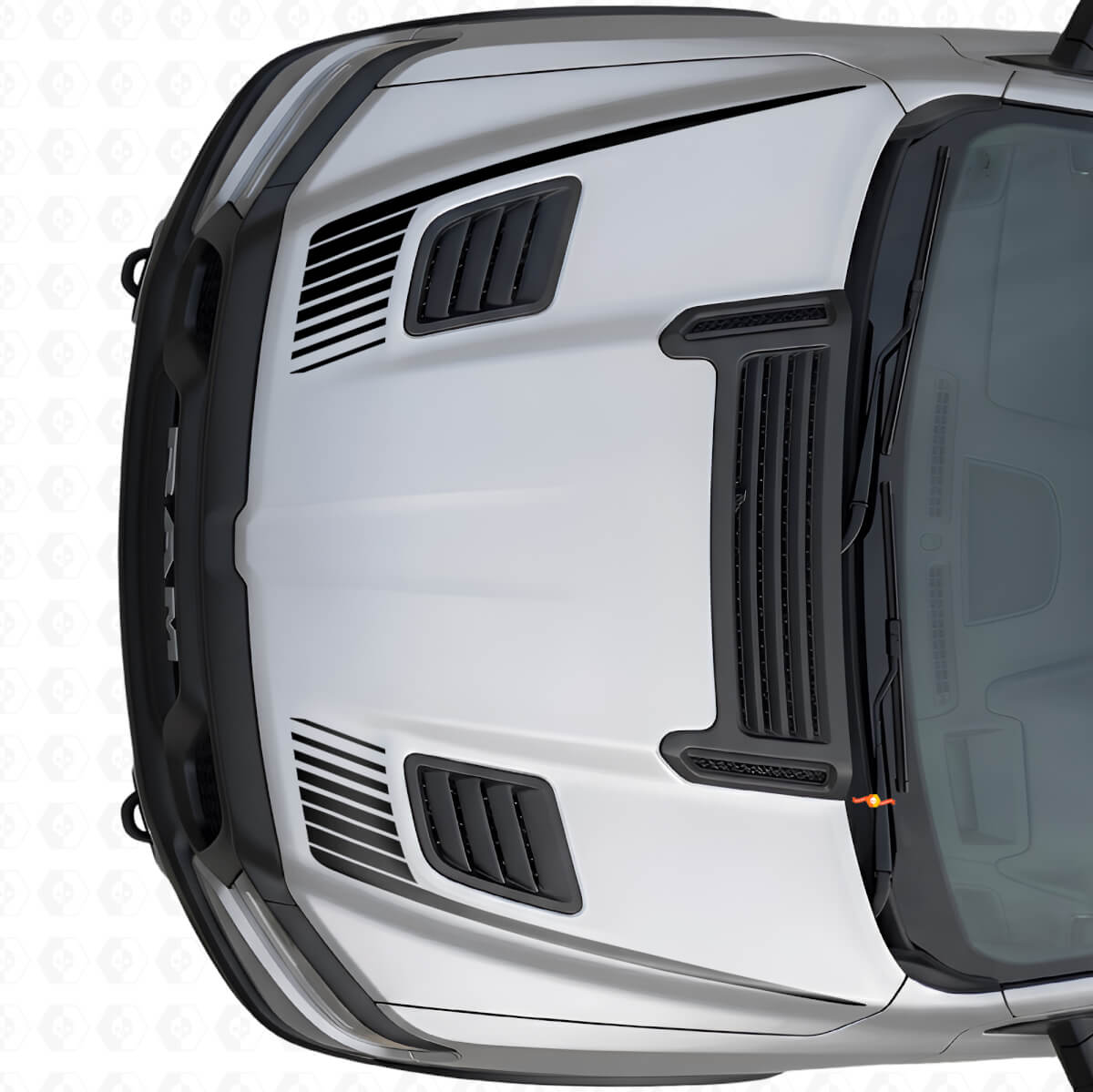 Hockey Stick Strobe Style Hood Vinyl Decal Set for Dodge Ram Sport 2019+