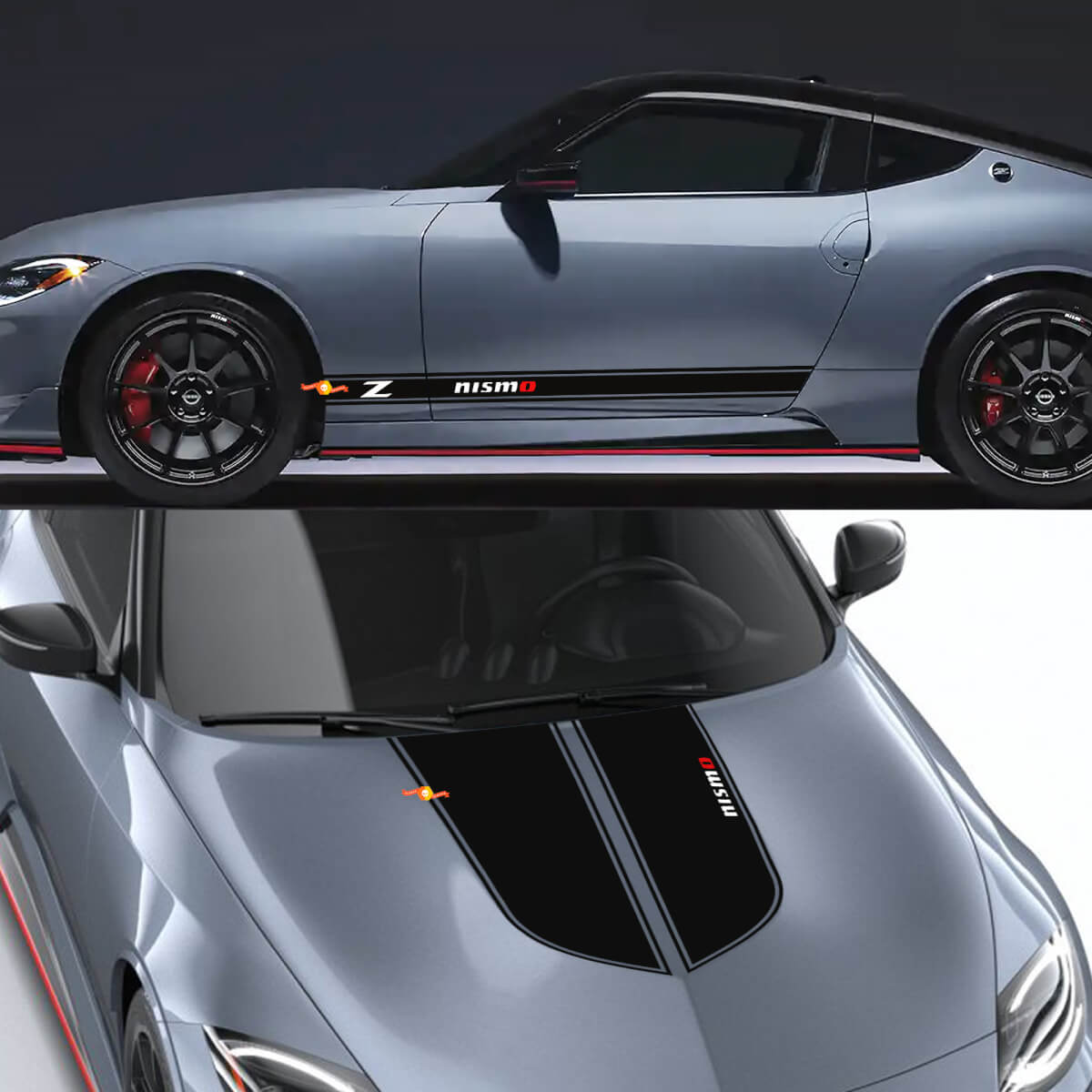 Nismo Outline Hood and Side Stripes Vinyl Decal Kit for Nissan Z Nismo 2024