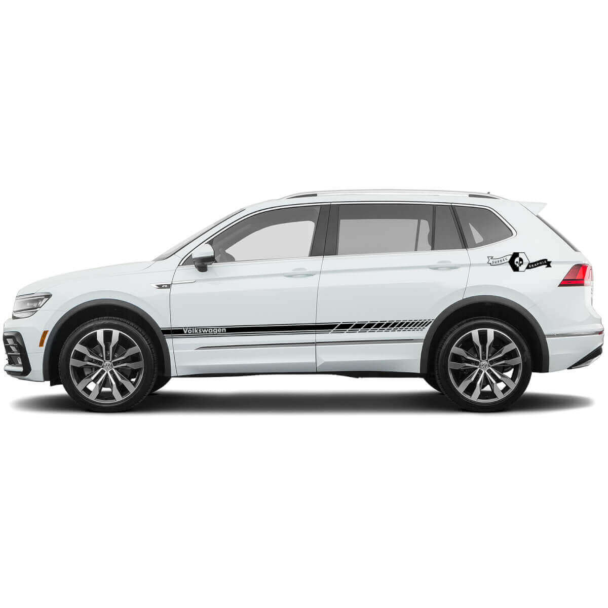 Brand Lettering Side Stripes Vinyl Decal Kit for Volkswagen Tiguan