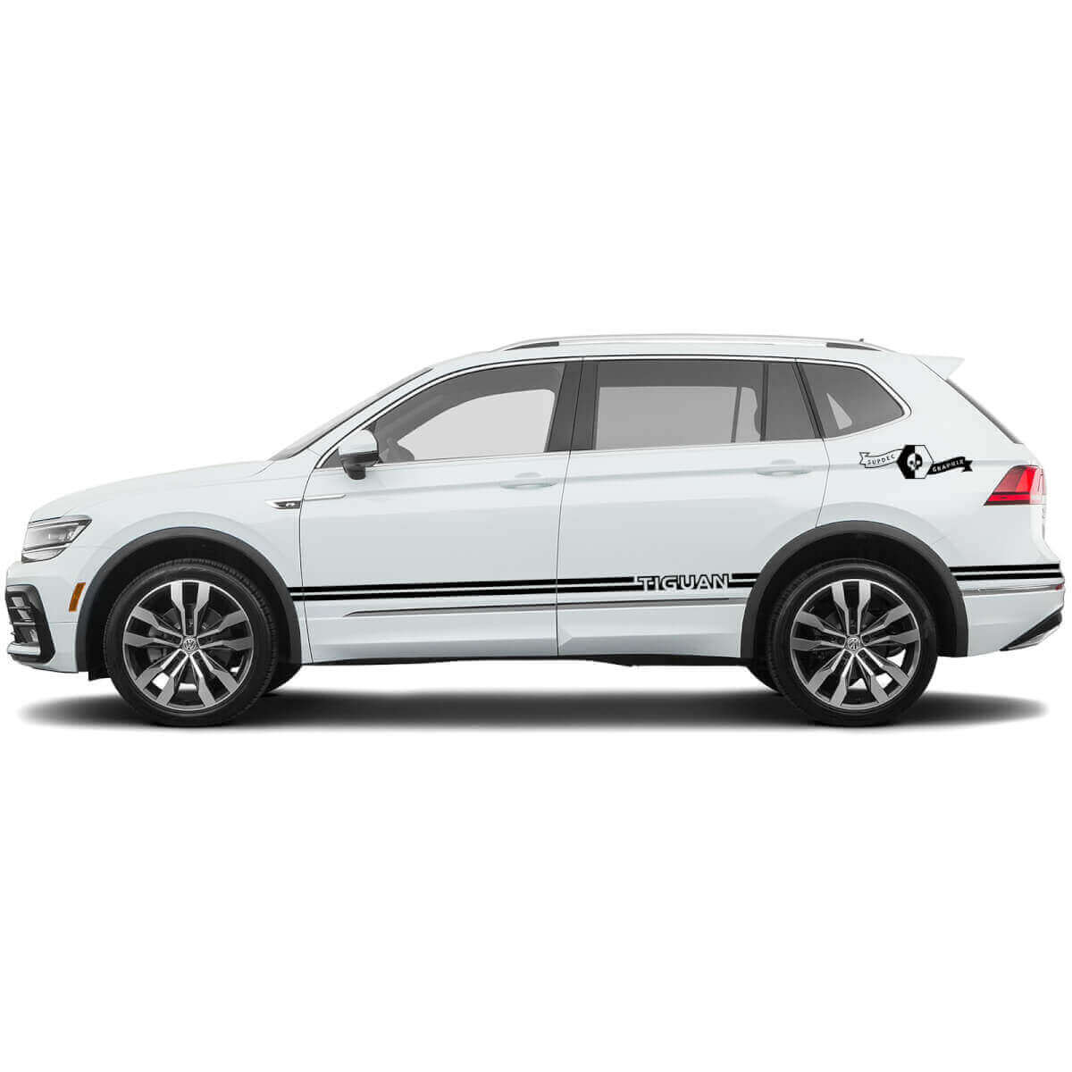 Decorated Side Stripes Vinyl Decal Kit for Volkswagen Tiguan