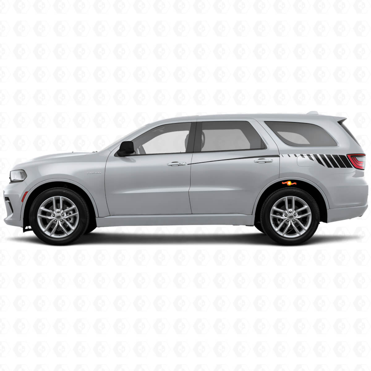 Tapering Strobe Style Rear Side Stripes Vinyl Decal Set for Dodge Durango 2011+