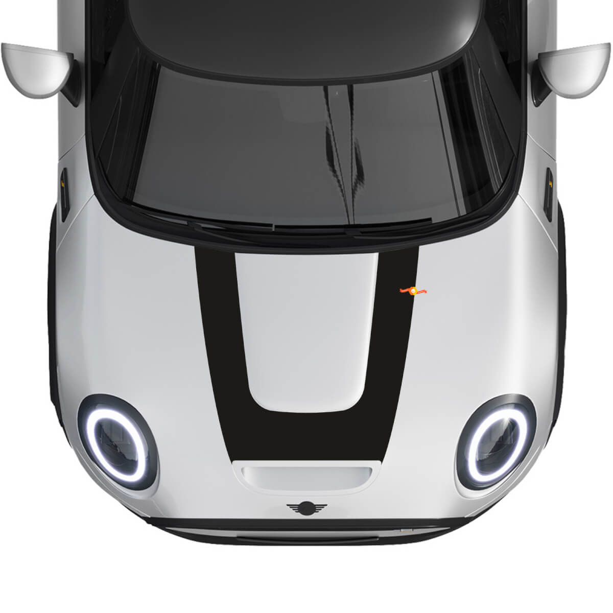 U-Style Rally Stripe Hood Vinyl Decal Sticker for MINI Cooper S 2022-2024