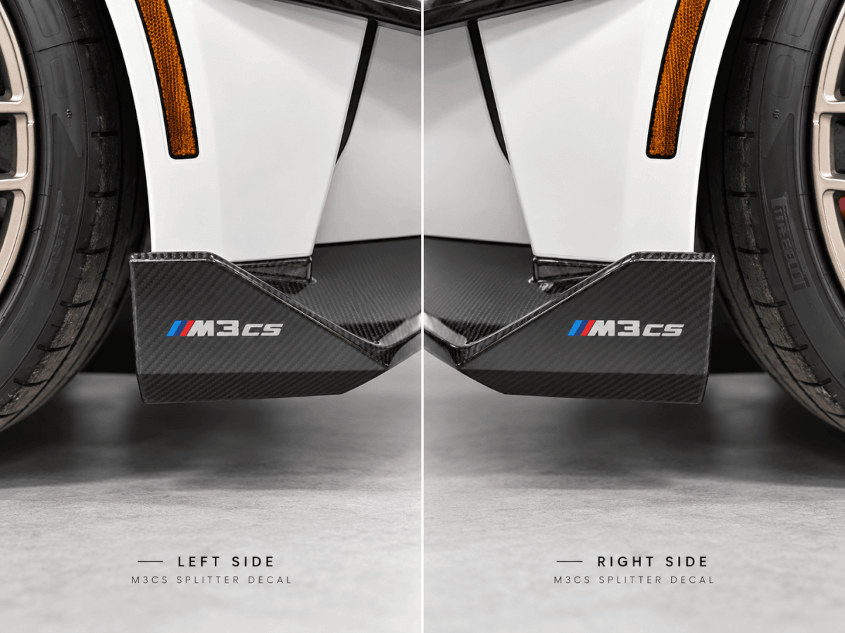 Front Bumper Splitter Side Decals Stickers Set of 2 for BMW M3 CS 