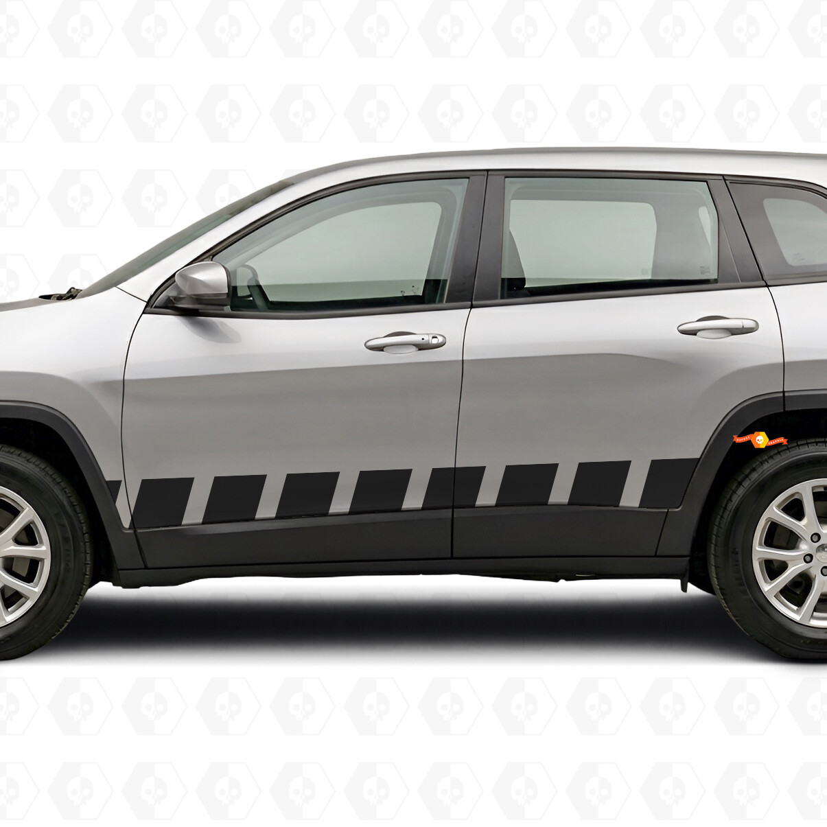 Block Style Stripes Side Vinyl Decal Sticker for Jeep Cherokee 2014-2023