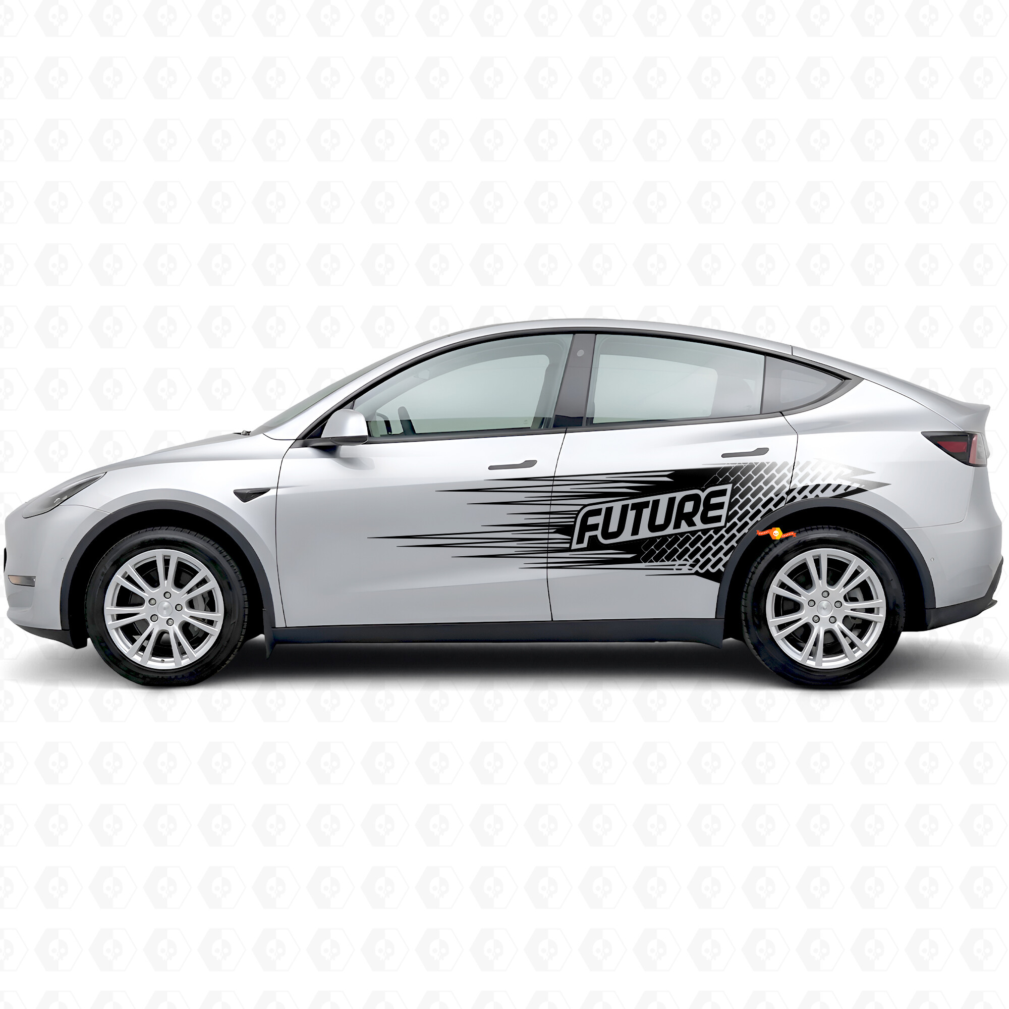 "Future" Lettering Electro-style Side Vinyl Decal Sticker for Tesla Model Y