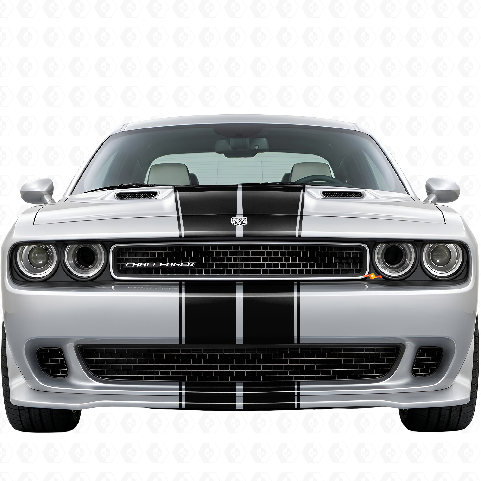 Dual Outline Stripes Full Kit Vinyl Decal Sticker for Dodge Challenger 2008-2014