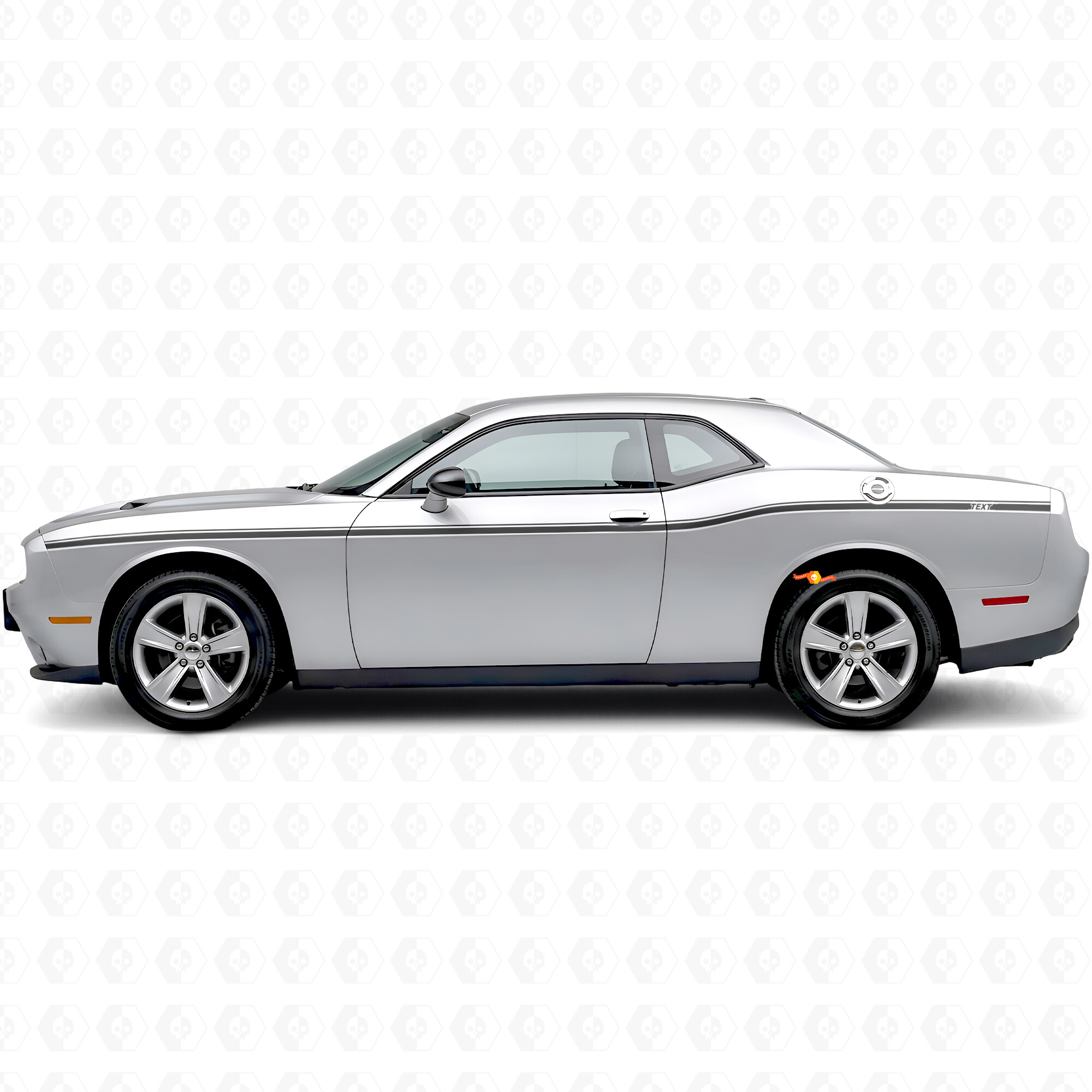 Custom Twin Varying Widths Stripes Side Vinyl Decal Sticker for Dodge Challenger