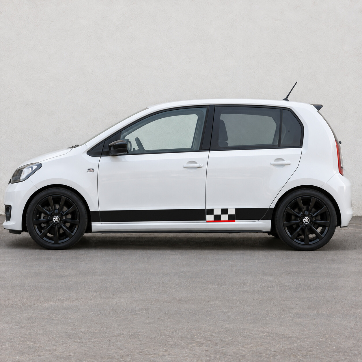 Checker Window Rail Side Vinyl Decal Sticker for Skoda Citigo