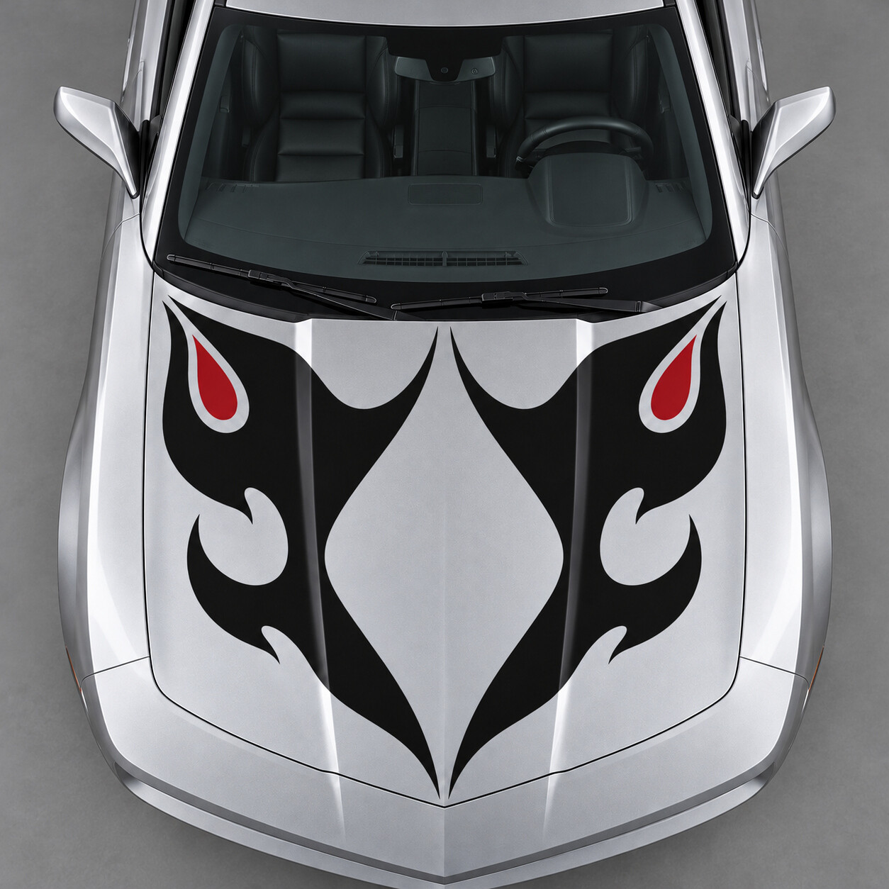 Twin Flame SS Hood Vinyl Decal Sticker for Chevrolet Camaro 2013
