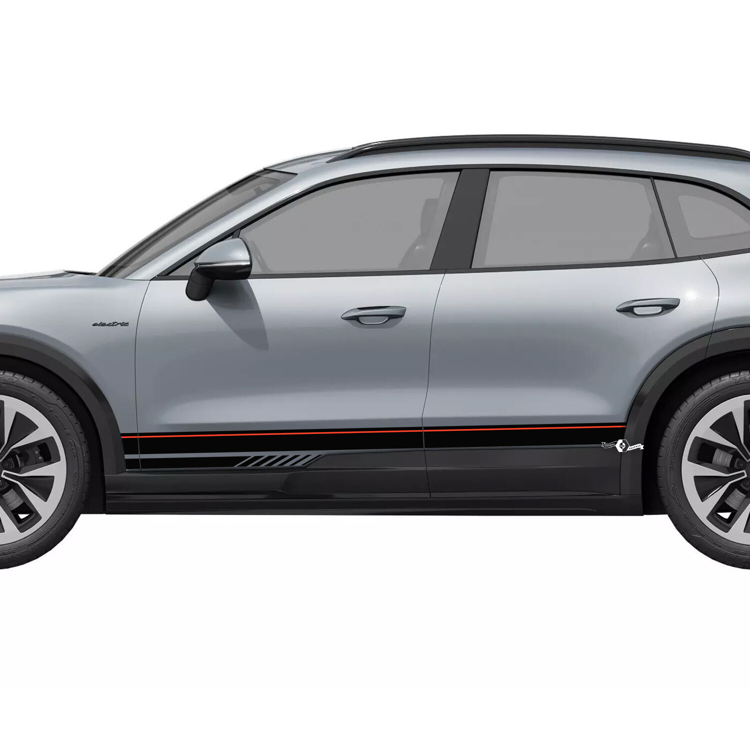Rally Style Accent Stripes Rocker Panel Vinyl Decal Sticker for Porsche Cayenne Electric