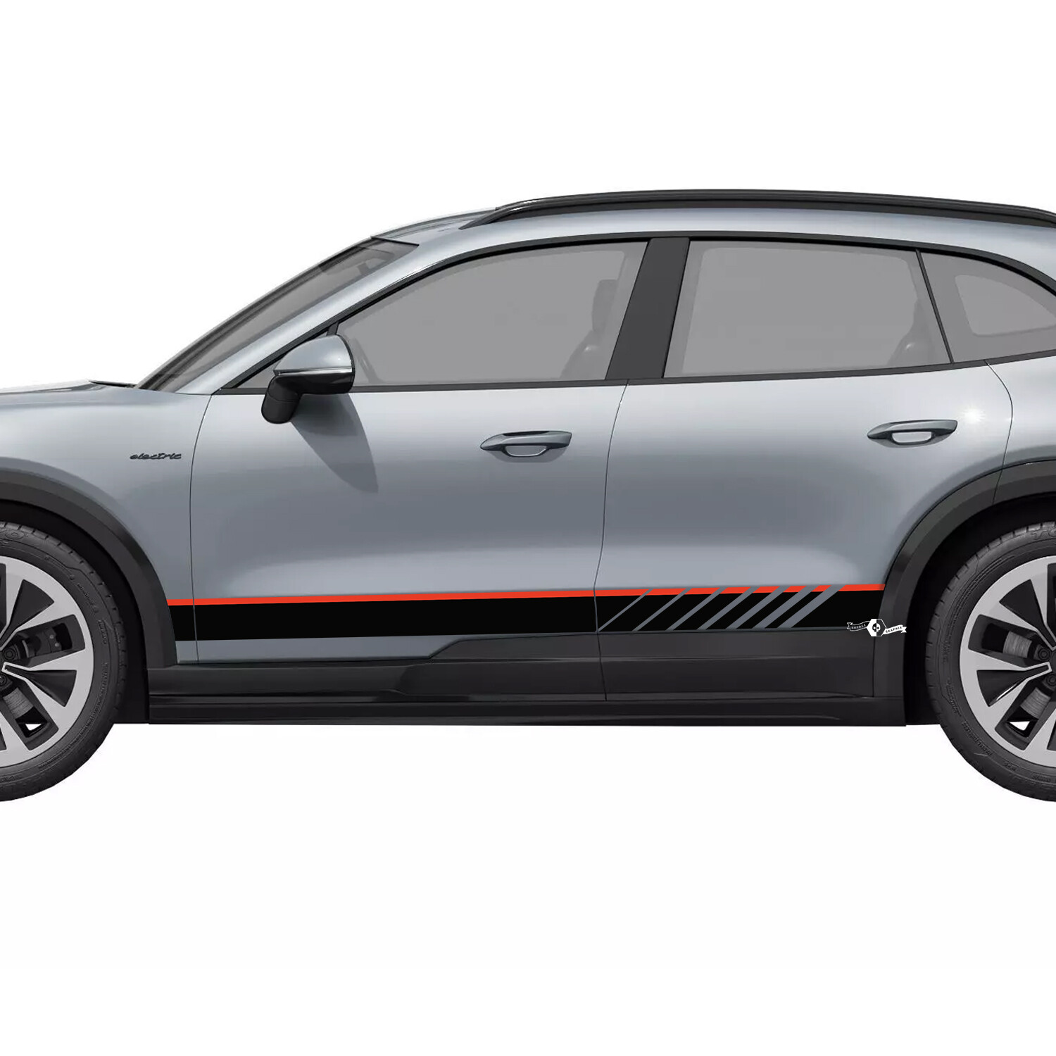 Dual Racing Stripes Rocker Panel Vinyl Decal Sticker for Porsche Cayenne Electric