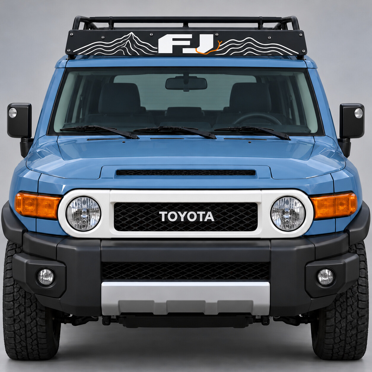 Contour Horizon Roof Rack Wind Deflector Vinyl Decal Sticker for Toyota FJ Cruiser 2014