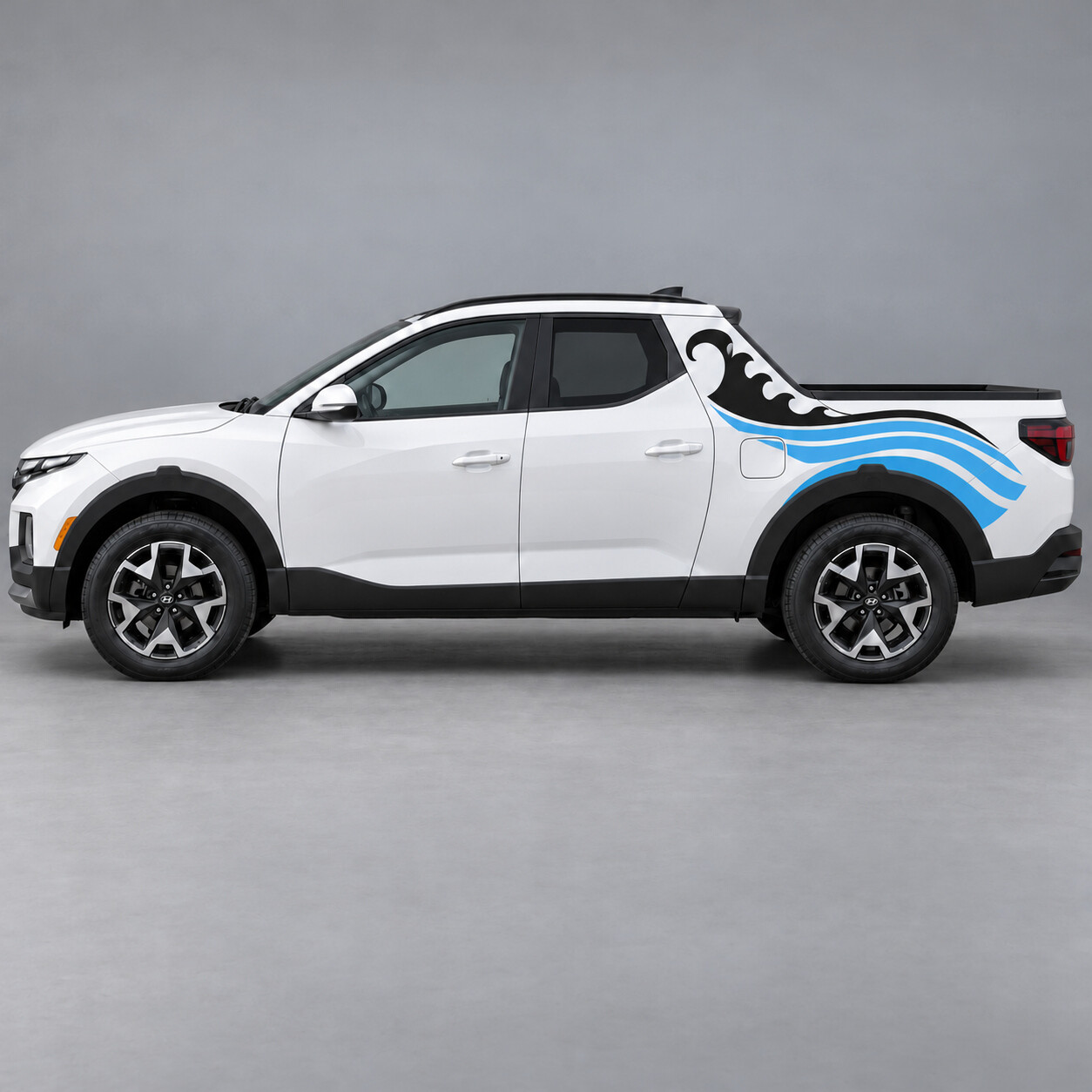 Coastal Breaker Wave Stripes Bedside and Pillar Vinyl Decal Sticker for Hyundai Santa Cruz SEL NXT 2022–2024