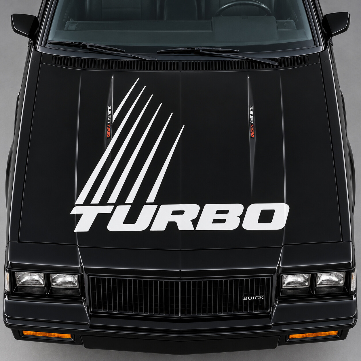 Turbo Rails Stripes Hood Vinyl Decal Sticker for Buick Regal Grand National G-Body 1984–1987