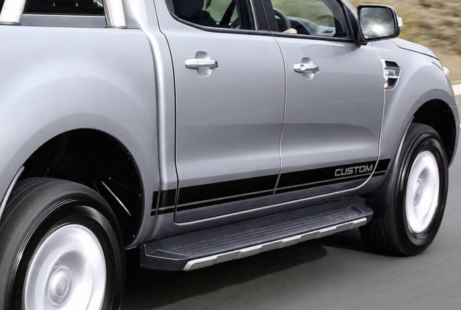 Custom Text Lower Body Stripe Rocker Panel Vinyl Decal Sticker for Ford Ranger 2011-2015