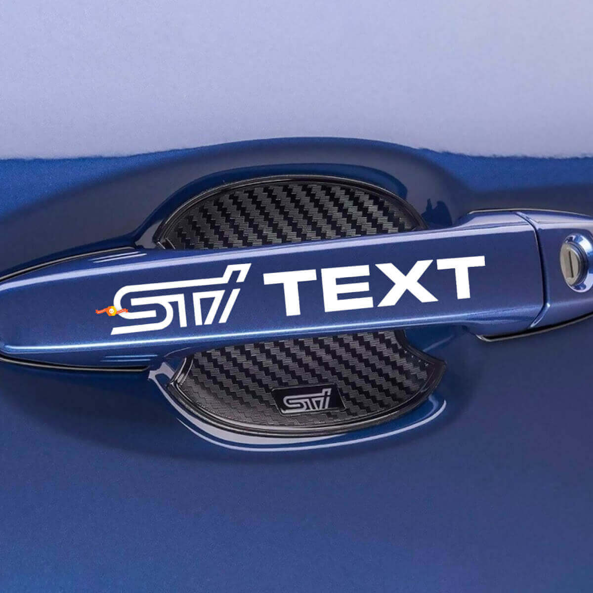 STI-Style Door Handle Custom Text Vinyl Decal Set for Subaru
