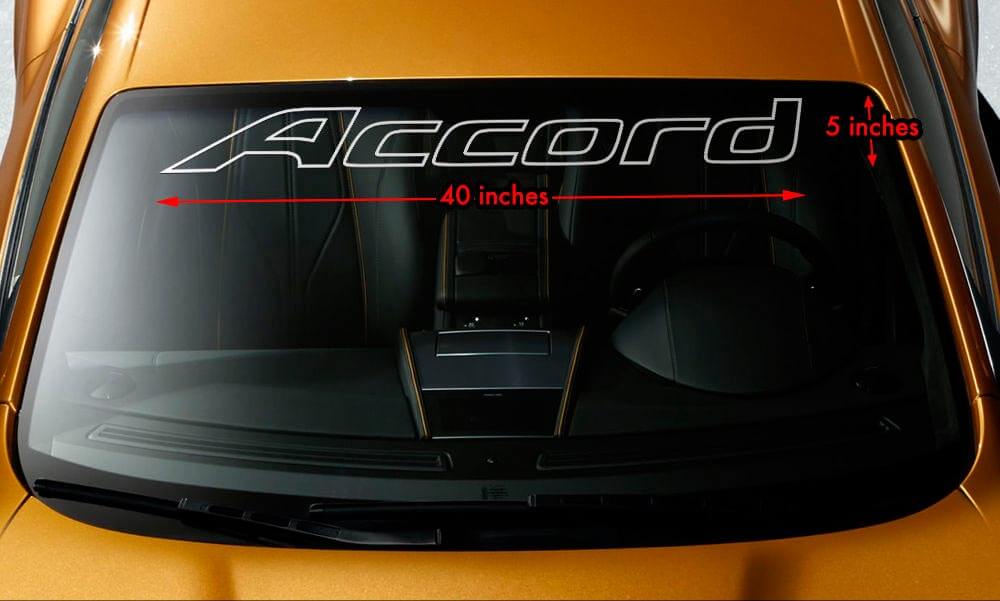 HONDA ACCORD OUTLINE Windshield Banner Vinyl Premium Decal Sticker 40