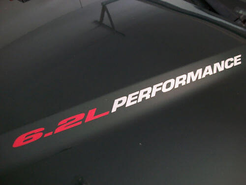 6.2L Performance Hood Vinyl Decals for Chevrolet Camaro SS LS3 2010-2012