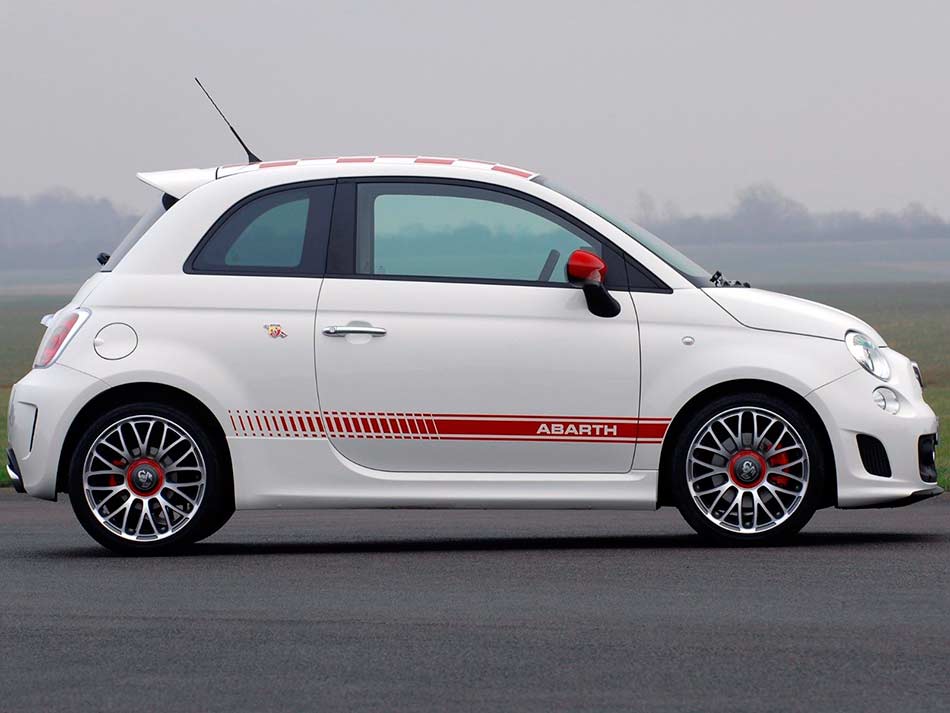 Branded Racing Stripes Side Vinyl Decal Sticker for Fiat 500 Abarth