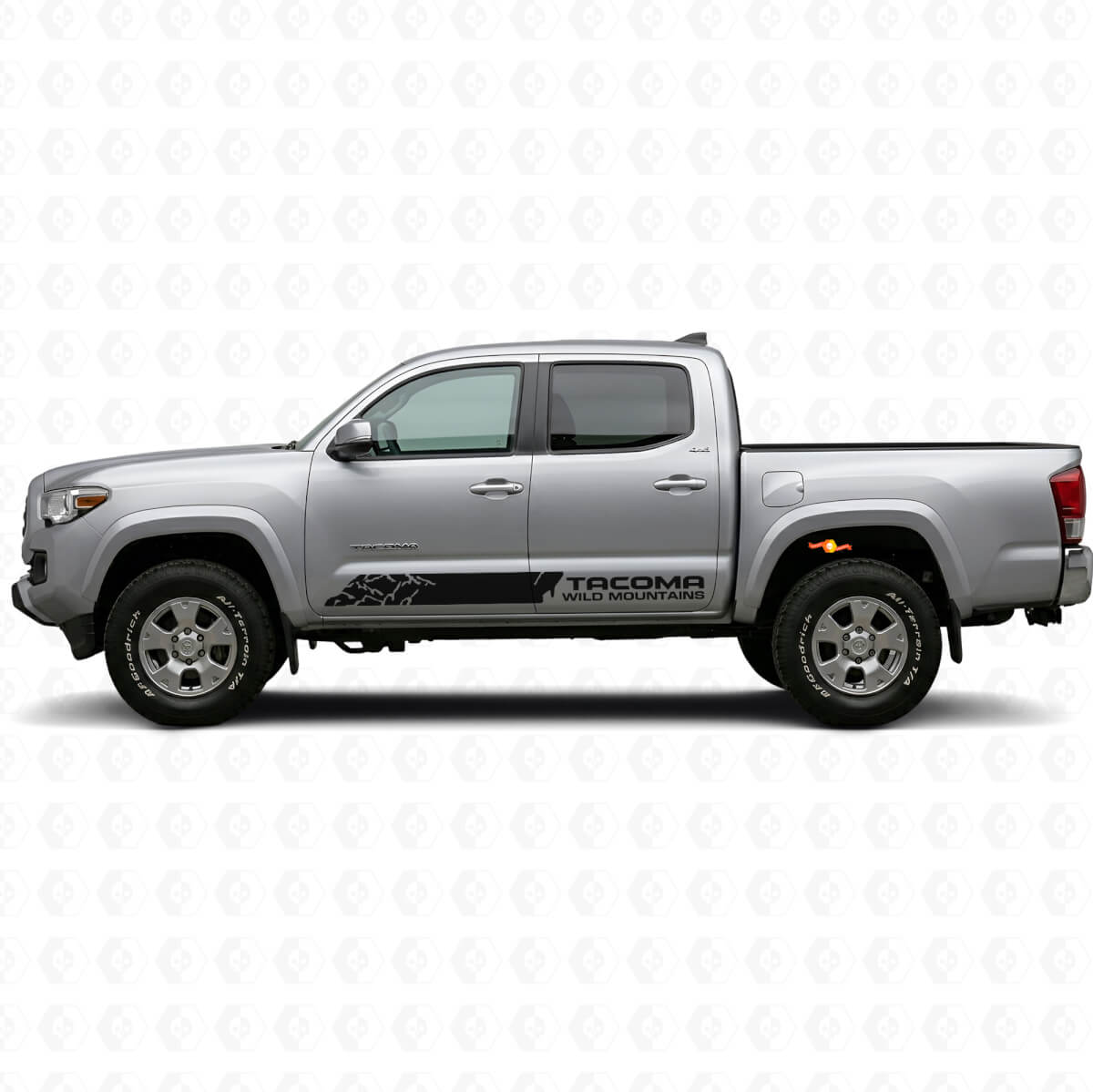  Wild Mountains Side Stripes Vinyl Decals Kit for Toyota Tacoma 2016