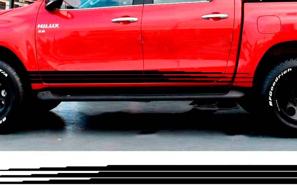 2 PC hilux side stripe graphic Vinyl sticker for TOYOTA HILUX decals

