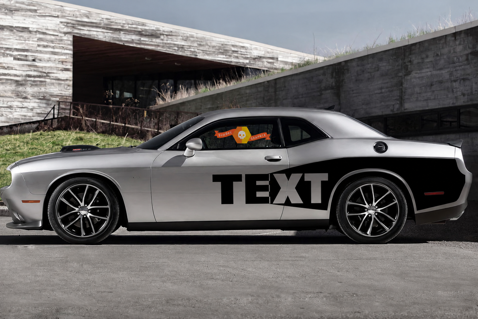 Custom Text Billboard Side Vinyl Decals Kit for Dodge Challenger 2008-2014