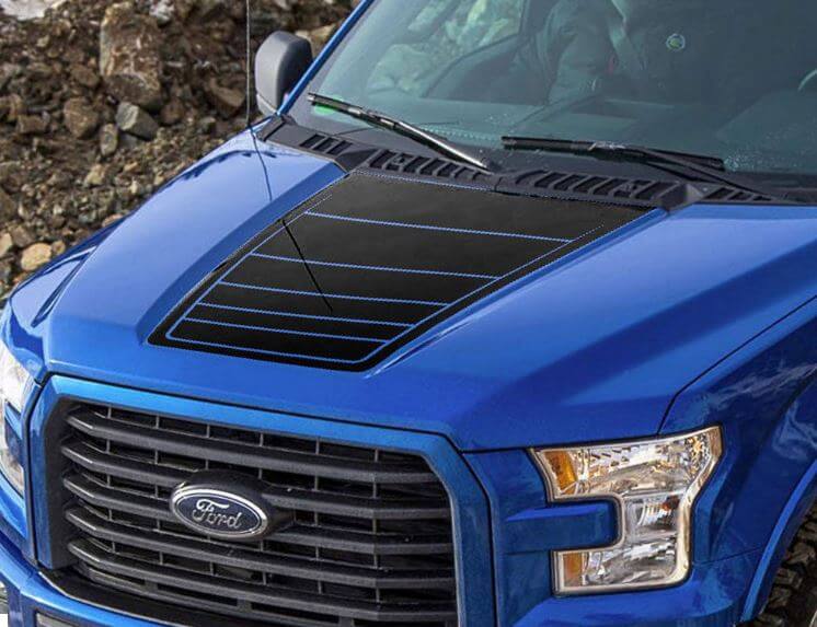 Blackout Style Hood Vinyl Decal Sticker for Musclecar truck 2015-2016