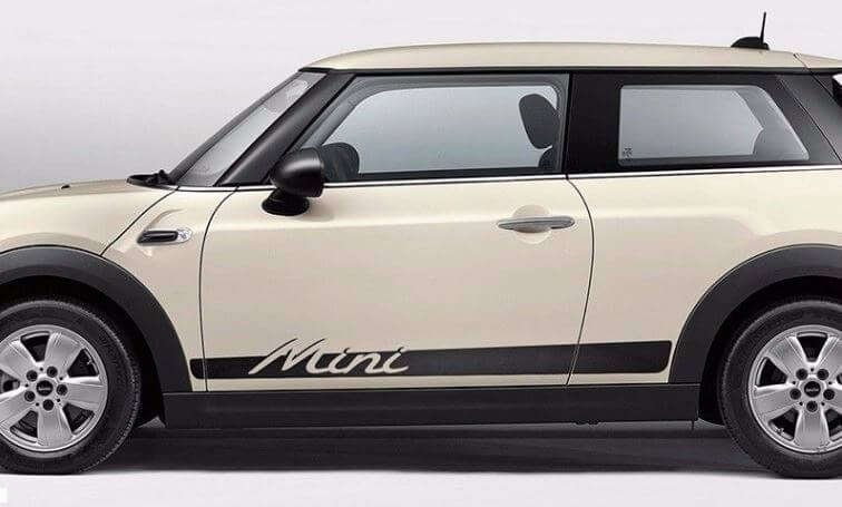 Mini Cooper S F56 2014-2016 - side stripes graphics Mini lettering porsche style