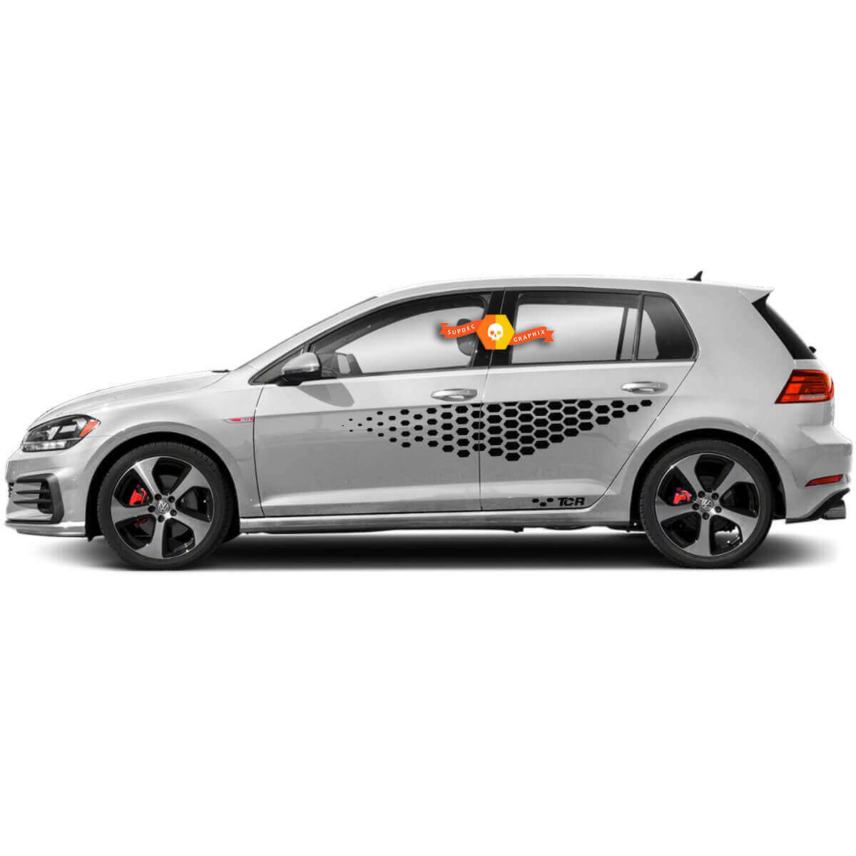 TCR Honeycomb Side Door Vinyl Decal Set for Volkswagen Golf 