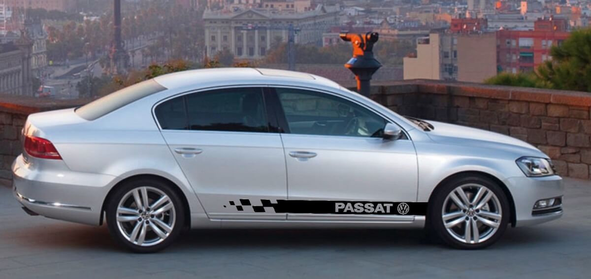 2X volkswagen PASSAT side skirt vinyl body decal sticker emblem logo
