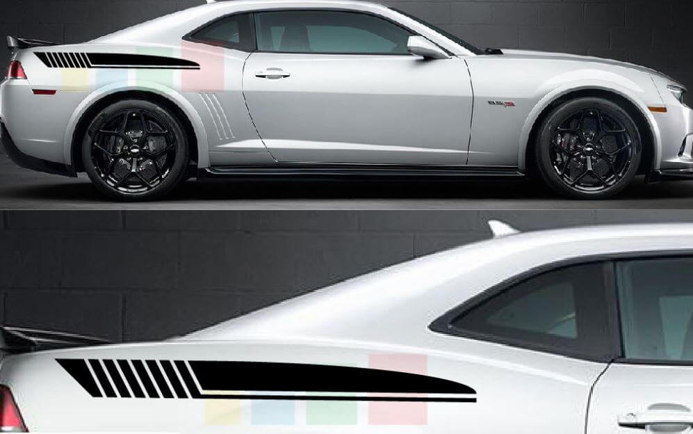 Strobe Fin Rear Quarter Spear Pair Rear Fender Vinyl Decal Sticker for Chevrolet Camaro 2014