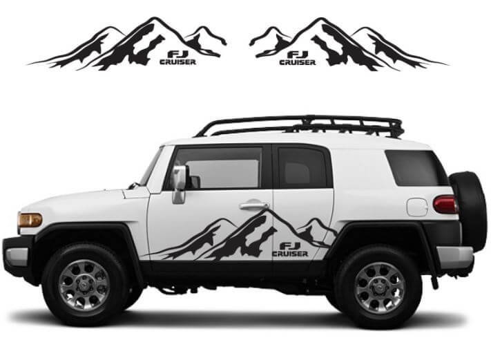 Mountain Range Door Vinyl Decal Set for Toyota FJ Cruiser