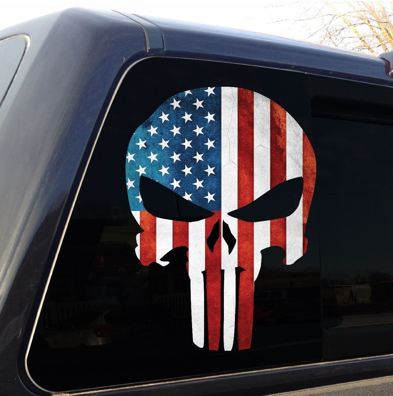 Punisher Skull American Flag Military Decal Sticker Graphic