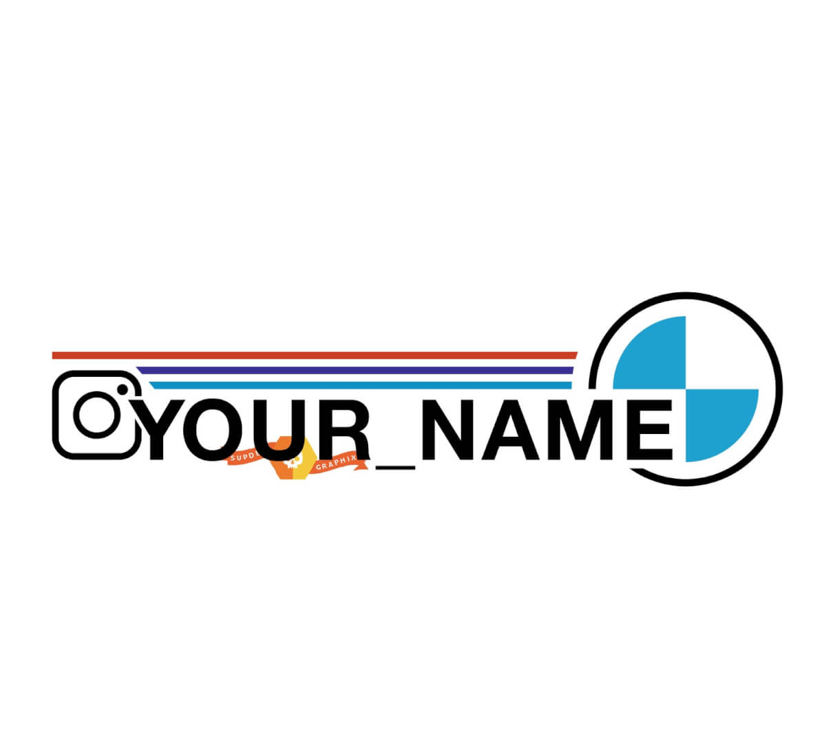 Custom Name Instagram BMW Style Username Set  Decals Stickers
