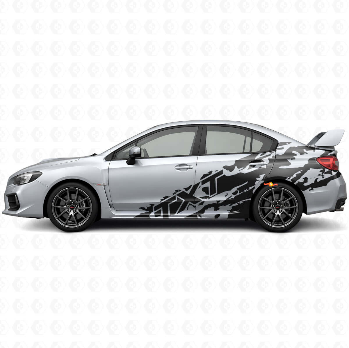 Mud Splash & Custom Text Side Vinyl Decal Kit for Suba Impreza STI WRX 2002-07