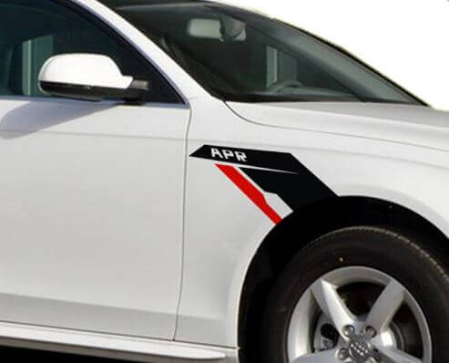 APR Style Fender Side Scuttle Vinyl Decal Set for VW BMW Audi