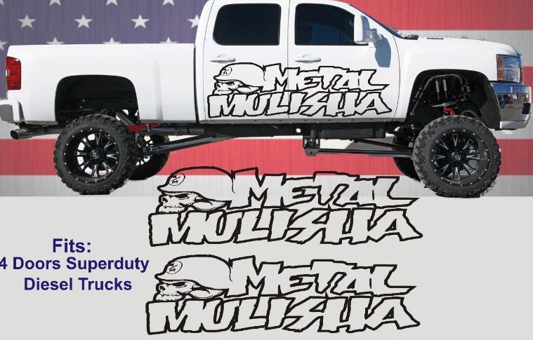 2 Metal Mulisha Vinyl Decals Gmc Chevy Ford F250 F350 Superduty Diesel Trucks