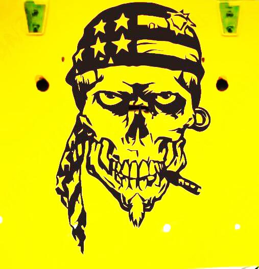 American Flag Bandana Skull Hood Vinyl Decal for Jeep Wrangler 