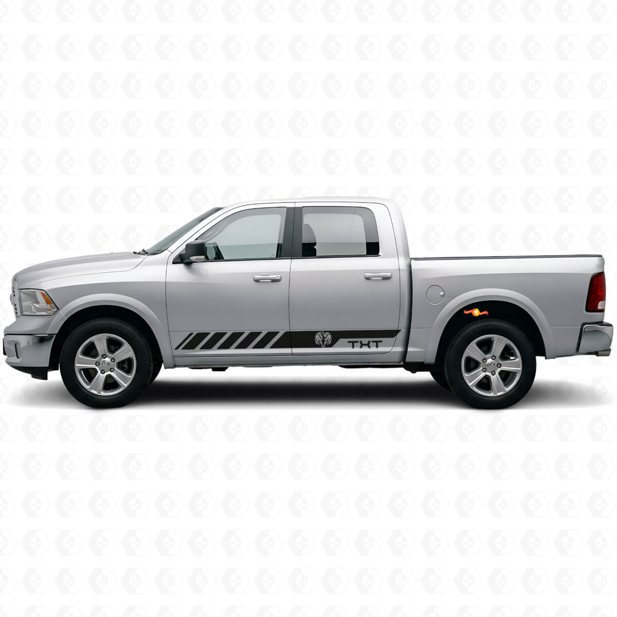 Custom Hemi Style Side Stripes Vinyl Decal for Dodge Ram Rebel 1500 2009–2016