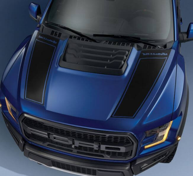 Dual Outline Hood Stripes Vinyl Decal Kit for Musclecar truck power truck 2017