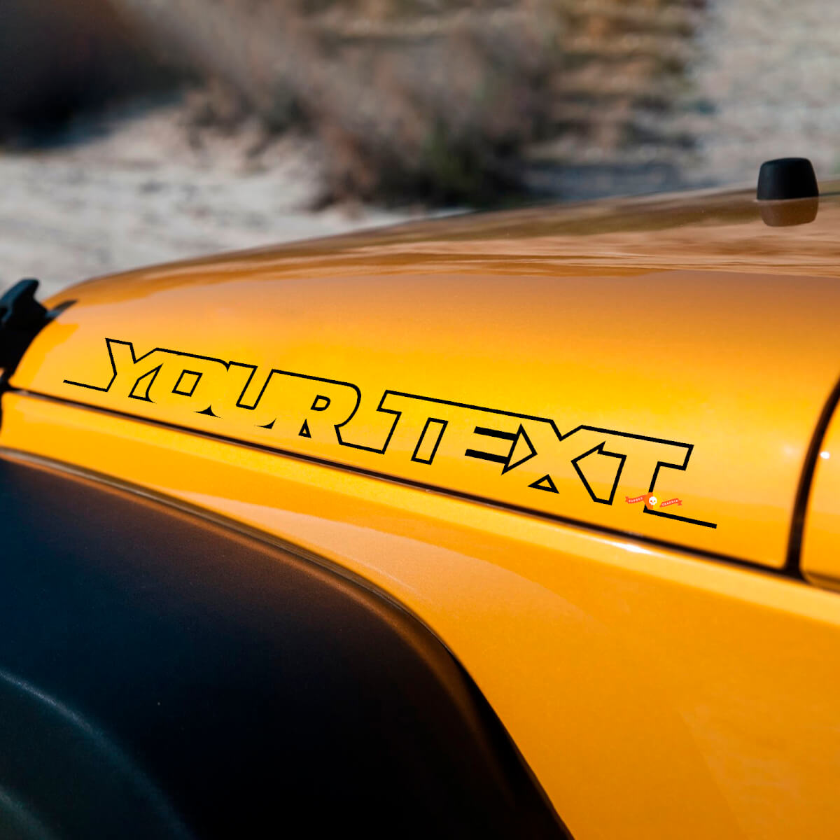 Letterning Bonnet Side Vinyl Sticker Decal for Jeep Wrangler Rubicon Sahara