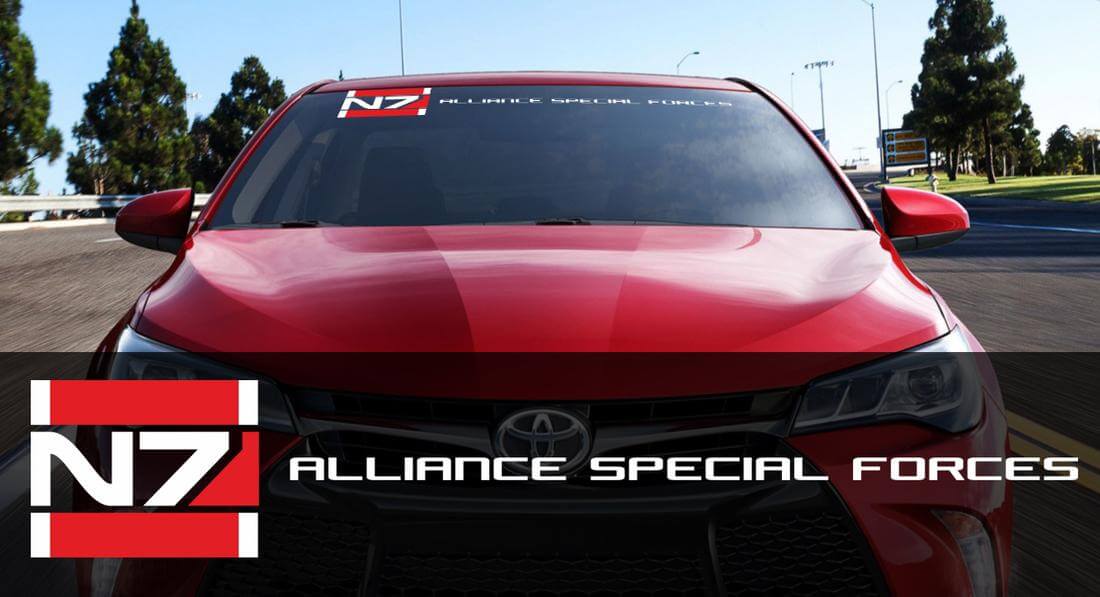 Mass Effect N7 Alliance Special Forces Windshield Vinyl Decal for Cars