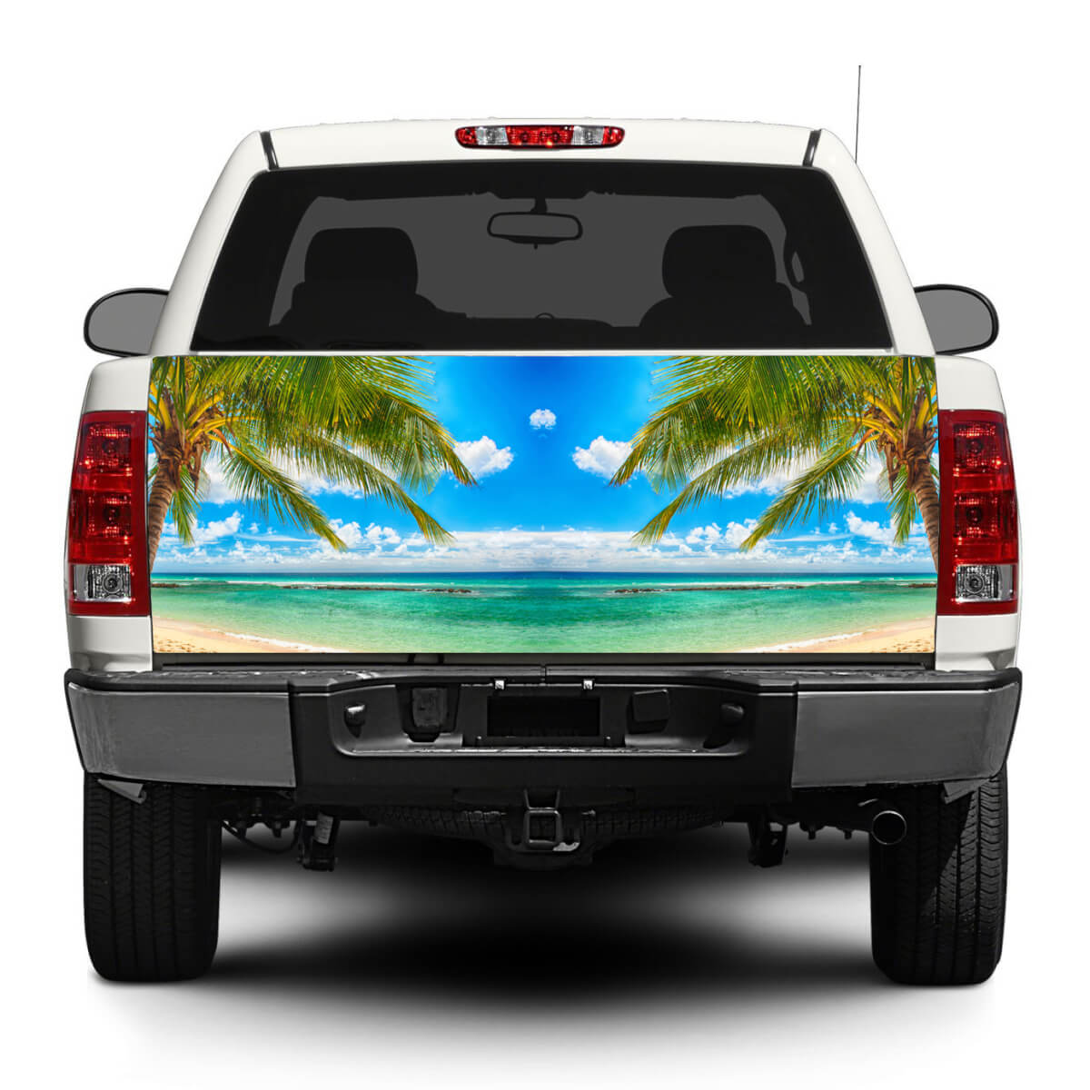 Palm Trees Beach tropical Tailgate Decal Sticker Wrap Pick-up Truck SUV Car
