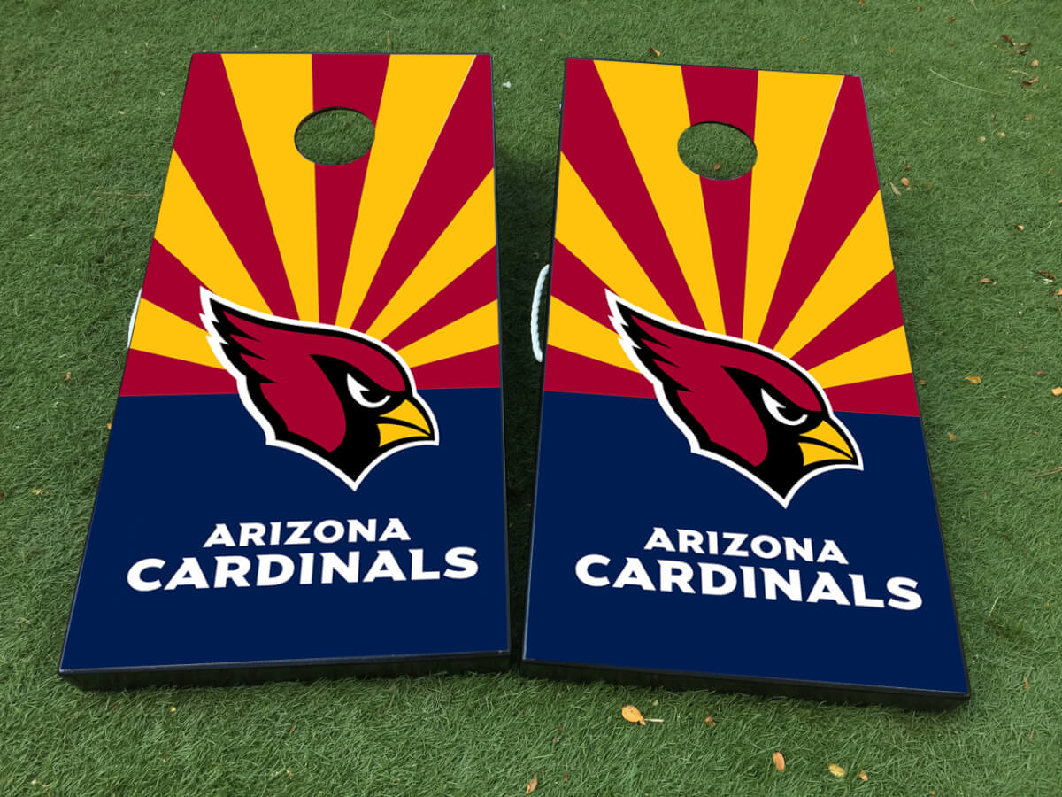 Arizona Cardinals Style Cornhole Board Vinyl Wrap Decal Set 