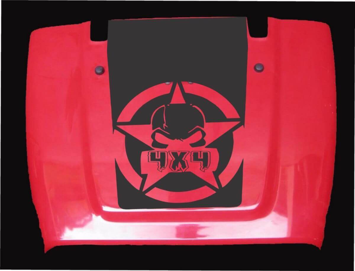 Gas Mask 4x4 Hood Vinyl Decal for Jeep Wrangler LJ TJ JK JKU