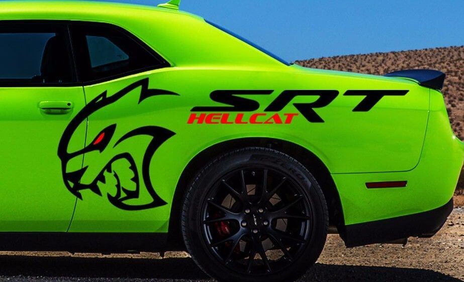 SRT Hellcat Style Quarter Panel Vinyl Decal Kit for Dodge Challenger