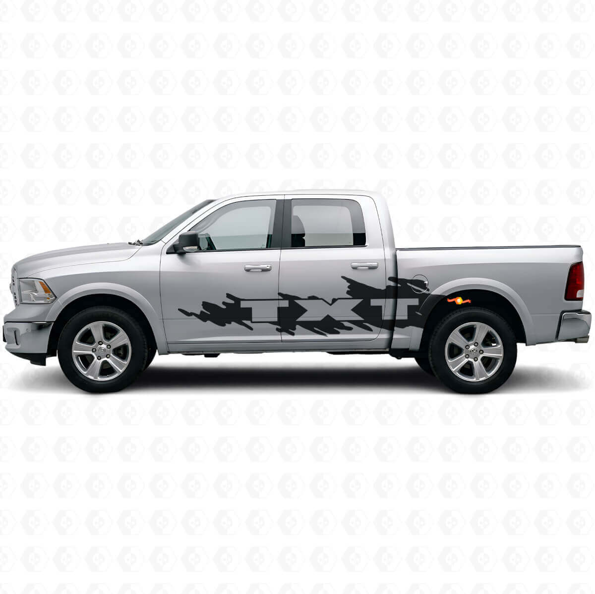 Mud Splash Style Lettering Side Vinyl Decal Kit for Dodge Ram